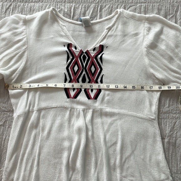 Buttons Boho 3/4 Sleeve Peasant Top - Picture 7 of 10